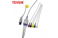 China Round Connector 6 Pin 5 Leads Snap Mindray Ecg Cable supplier