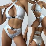 2 Piece High Waisted Bathing Suits Luxury Metal Two Piece Bathing Suits Sexy for sale
