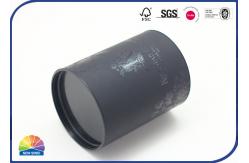 China Dark Gold Pattern Composite Paper Tube With Tactile Paper Surface Plastic End supplier