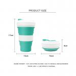 SGS Collapsible Silicone Drinking Coffee Cup 550ML With Lid