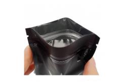 China Resealable Black Mylar k Packaging Bag With Window CMYK / Pantone Printing supplier
