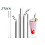Silver Reusable Stainless Straw For Cocktail Sipping Bars Summer Cool Drinking for sale