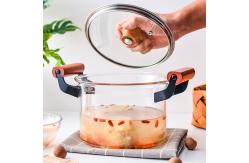 China Double Ears 3L Clear High Borosilicate Glass Soup Pot supplier