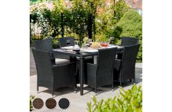 China KD Black Indoor Wicker Outdoor Rattan Dining Set In All Weather supplier