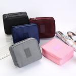 Zipper Closure 21*8*16cm Solid Color Cosmetic Storage Bag for sale