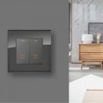 Intelligent Control KNX Wall Switch Metal / Glass / PC Material Cover for sale