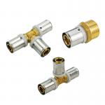 OEM 1/2inch PEX Brass Fitting PEX Press Fitting 3/4inch Equal Tee for Pex Underfloor Heating Pipe for sale