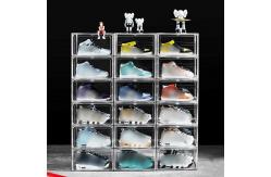 China Magnetic Plastic Transparent Clear Acrylic Shoe Box Stackable supplier