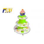 Luxury Fancy Cardboard Cake Display , Round Shape Three Tier Cardboard Cake Stand