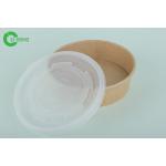 Kraft Paper Disposable Food Containers Oil Proof 25 Oz With Plastic Lid for sale