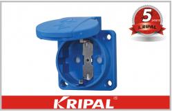 China Blue IP54 Schuko 230V Industrial Power Socket 16A French Belgian supplier