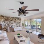 Home Office 5 Plywood 2000LM Crystal Ceiling Fan Light With DC AC Motor for sale