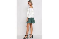 China Womens Tops Blouses 2018 Off Shoulder Ruffle Top In White supplier