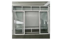 China Powder Coated Aluminum Double Glass Sliding Door With Screen For House supplier