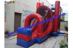 China Commercial Spiderman Inflatable Bouncy Slide , Kid Inflatable Combo Slide supplier