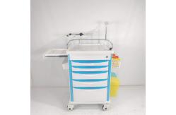 China ABS Emergency Medical Trolley Equipment 5 Drawer With Defibrillator Shelf CPR Board supplier