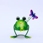 Multiple Metal Garden Ornaments Sculptures Rustproof Frogs By The Pond