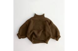 China Custom Baby Turtleneck Sweater Hand Knitted Cotton Pullover Chunky Sweater supplier