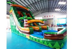 China 0.55mm PVC Inflatable Slide With Pool Jumping Bounce House supplier