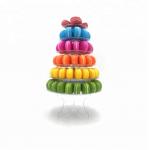 Plastic Pyramid Display Case 6 Tier Macaron Display Tower Case With Acrylic Base for sale