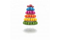 China Plastic Pyramid Display Case 6 Tier Macaron Display Tower Case With Acrylic Base supplier