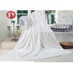 Super Soft Faux Fur Throw Blanket , white bright Plush Striped Embossed Faux Fur Mink Throw for sale