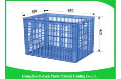 China Large Vented Economic Plastic Food Crates Recyclable For Agriculture 670 * 480 * 420mm supplier