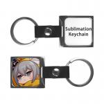 Zinc Alloy Metal Sublimation Keychain With Leather Buckle Picture Keychain for sale