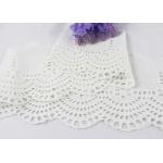 White Floral Scalloped Embroidered Lace Trim , Venice Eyelet Bridal Lace Ribbon for sale