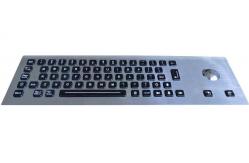 China Waterproof Kiosk Illuminated Metal Keyboard With Trackball And 64 Led-Backlit Keys supplier