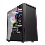 ETEK - Desktop Computer Case ARGB LED Strip on the front panel,Tempered Glass on Side Panel Top I/O Panel for sale