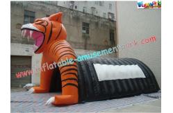 China Custom Inflatable Party Tent , Tiger Tunnel Tent For Advertising supplier