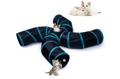 China 4 way collapsible cat tunnel with Interactive Ball & Storage Bag supplier