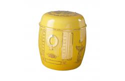 China Ceramic Adult Urns Yellow Gold Traditional Style OEM Wholesale supplier