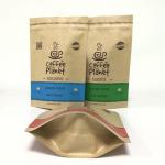 Smell Proof CMYK 120gsm Kraft Paper Foil Bags Resealable Zipper for sale