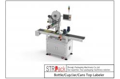 China 300pcs/min Bottle Labeling Machine Cup / Jar / Cans Top Labeler supplier