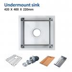 270mm Undermount Stainless Steel Kitchen Sink Cabinet Single Bowl Farmhouse Sink for sale