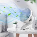 HEBRONFAN Personal Fan With Clip Matte Finish  Adjustable Tilt