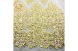 China Romantic Custom Made Embroidered Mesh Lace Fabric Polyester 140cm Width supplier