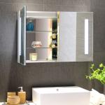 Bathroom Storage Medicine Cabinet With Led Mirror Modern Surface Wall Mounted for sale