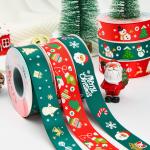 2cm 2.5cm Christmas Printed Ribbons ISO14001 Personalised Xmas Ribbon for sale