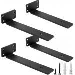Black Powder Coated Shelf Stand Heavy Duty Floating Shelf Bracket for Kitchen Shelf for sale