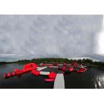 Exciting Fireproof Inflatable Floating Island Water Park Game For Adults for sale