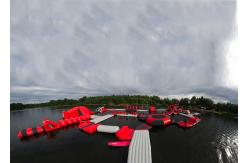 China Exciting Fireproof Inflatable Floating Island Water Park Game For Adults supplier