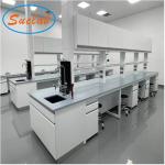 Grey Modular Chemistry Lab Workbench Alkali Resistant Multi Function