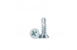 China Cross Recessed Countersunk Head Drilling Screw With Blue White Zinc Drilling Screw supplier