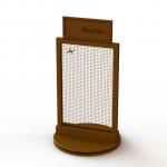Counter Top Metal Branded Display Stand With Turntable MDF Base for sale