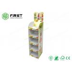 Custom POP Retail Promotional Folding Paper Floor Display Shelf For Drinks