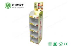 China Custom POP Retail Promotional Folding Paper Floor Display Shelf For Drinks supplier