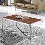 Plywood Movable Coffee Table Rectangle Stainless Steel Base 45cm Height for sale
